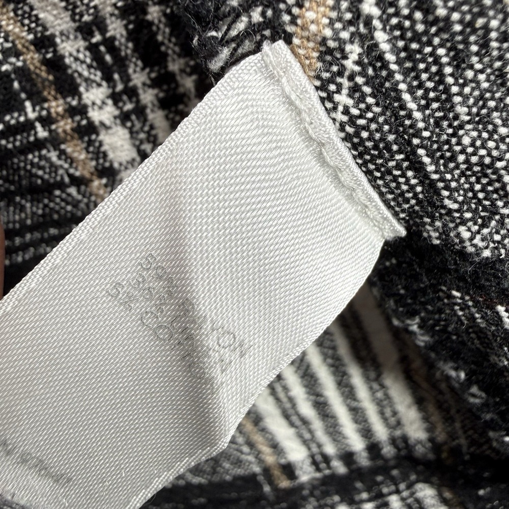 J Jill Dress Womens XS Black White‎ Plaid Roll Tab Sleeves Linen Blend Pockets - Picture 7 of 11